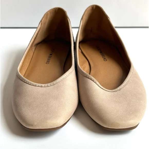 Lucky Brand LP Alanya Leather Ballet Flats Beige / Tan size 38.5 / 8 M - Picture 2 of 12